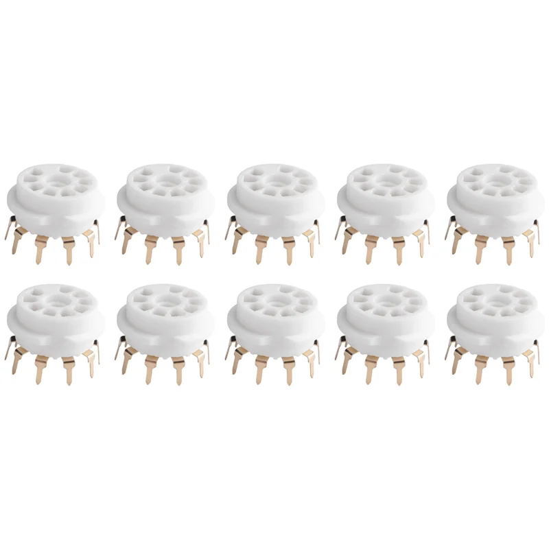 ABGR-10PCS PCB 9Pin  B9A Vacuum Tube Socket Audio HIFI DIY Amps For 12AX7 12AU7 12AT7 ECC81 ECC82 ECC83