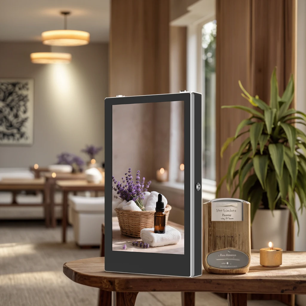 2025 NEW Advertising Machine Waterless Metal Aroma Diffuser With Lockable Fragrance Oil Display Electric Power Source