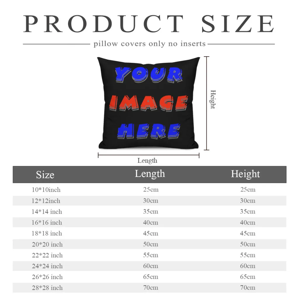 Your Image Here  Polyester Cushion Cover For Home Office Decorative Breathable Coussincase