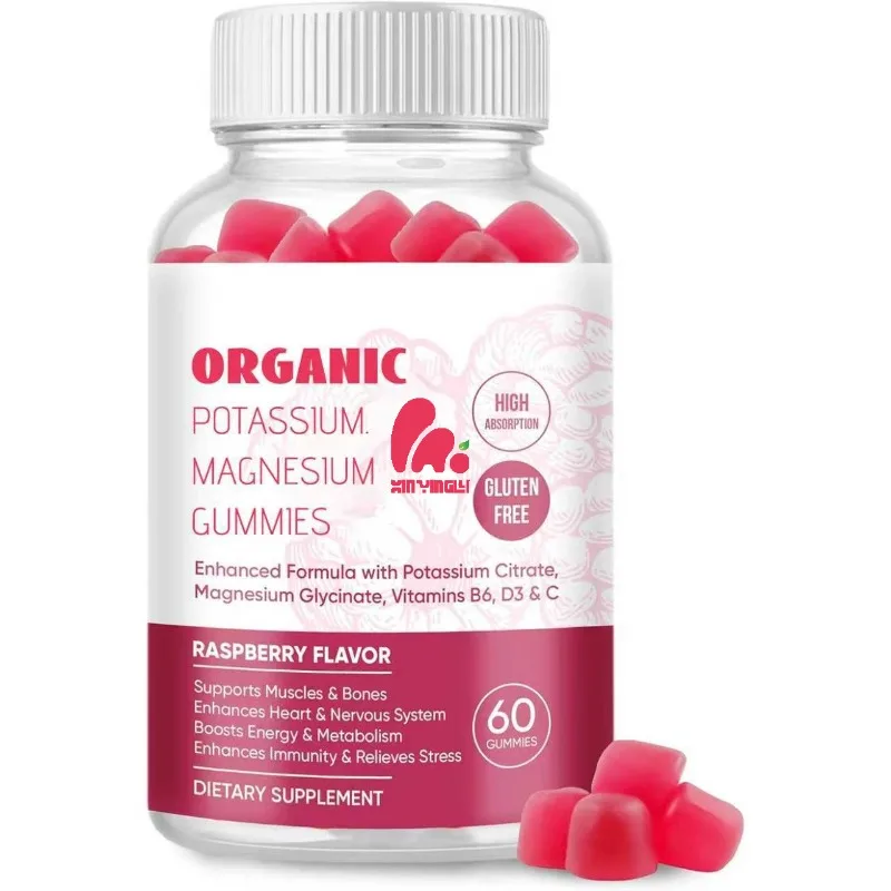 

Potassium Magnesium Gummies with Vitamin D3 B6 C - High Absorption Potassium 99mg Magnesium Glycinate 250mg Supplements