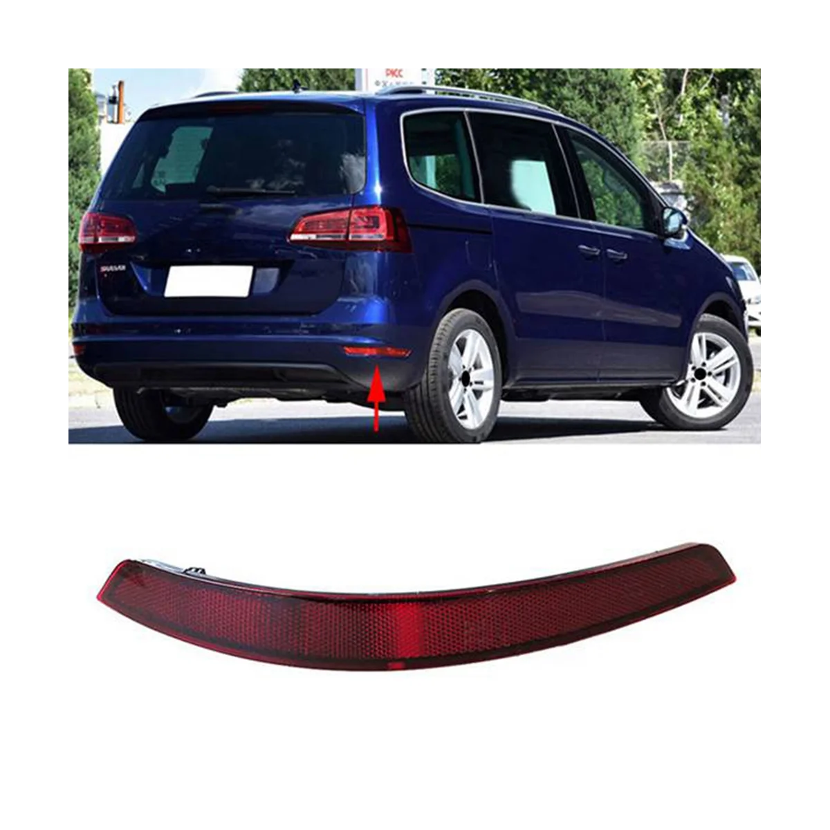 Auto rosso paraurti posteriore luce riflettore fanale posteriore spia riflettore fendinebbia per