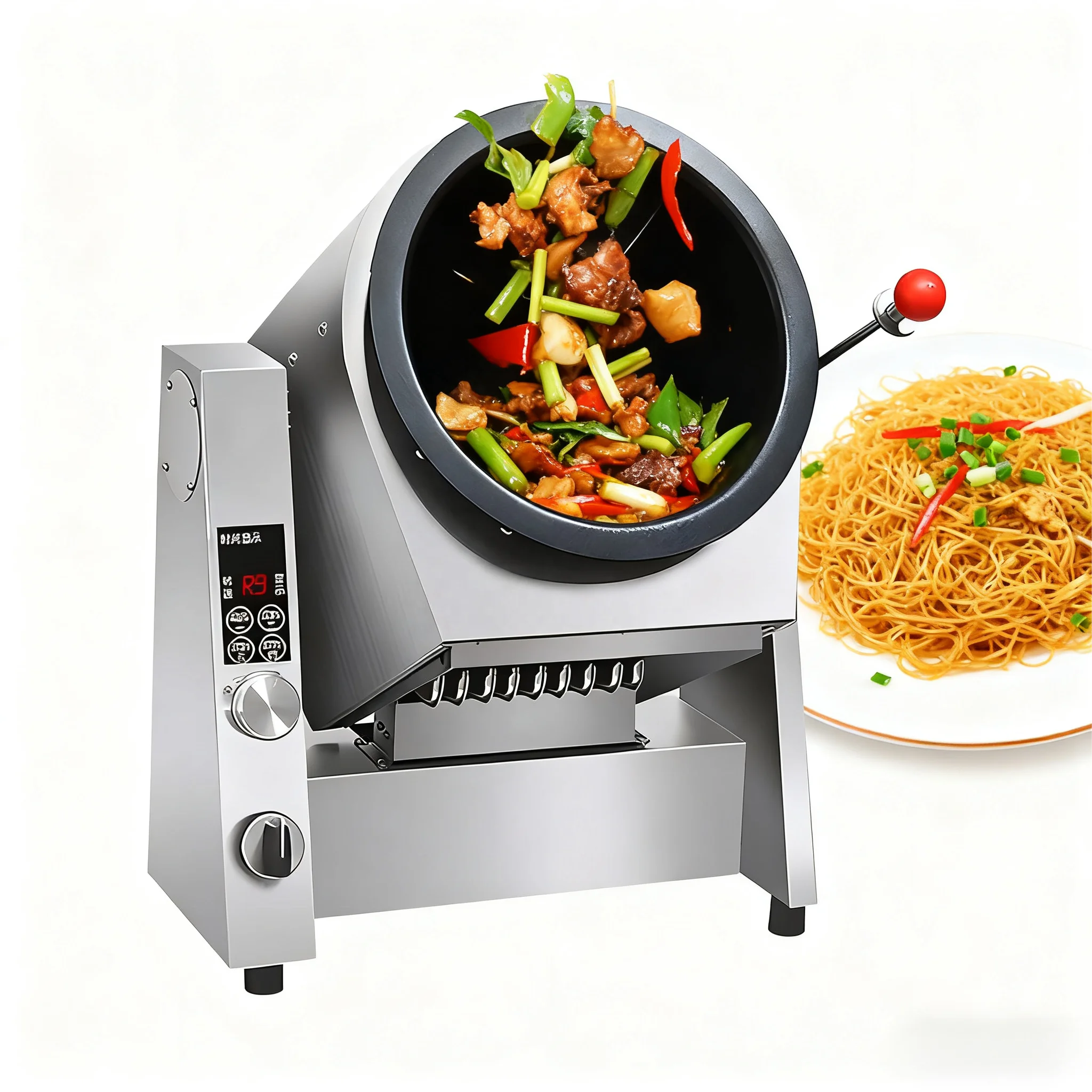 Automatic Commercial Kitchen Equipment Electric Stir Fryer Rotating Cylinder for Fried Rice Restaurant Cooker Pot customized