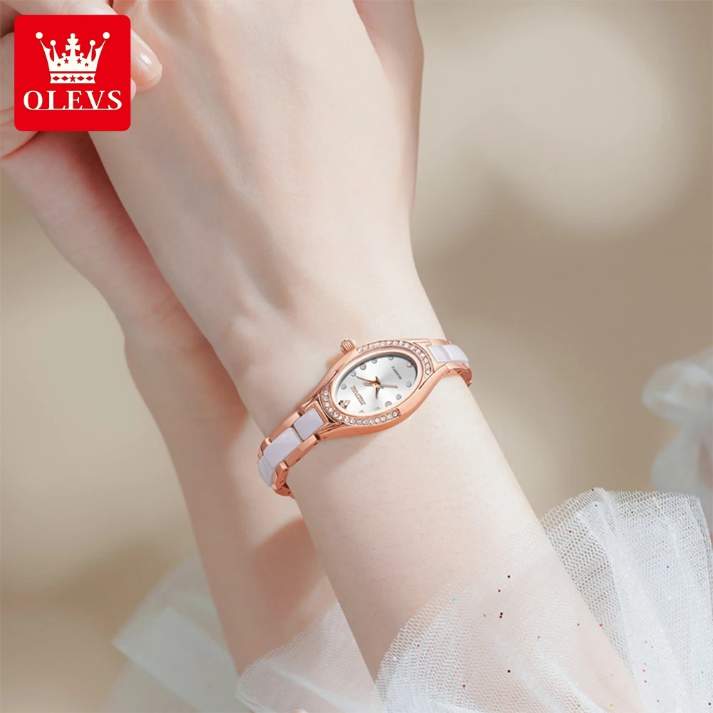 JSDUN ساعات نسائية فاخرة موضة صغيرة الطلب حزام السيراميك العلامة التجارية الأصلية كوارتز ساعة اليد لسيدة فستان مقاوم للماء الاتجاه #3