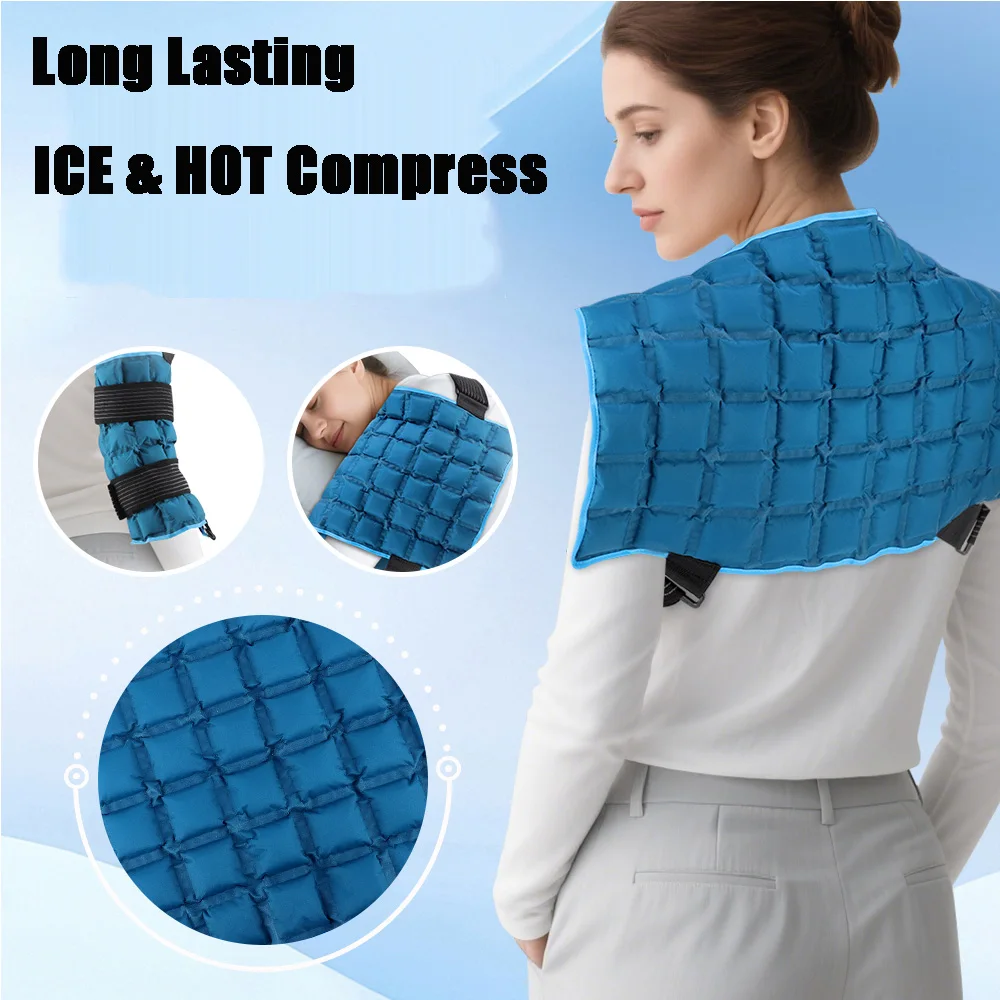 

Самопоглощающаяся повязка для льда с многоразовым набором ледяных подушечек для рук, теленка, колена, лодыжки, плеч, шеи, растяжения горячего и холодного компресса.