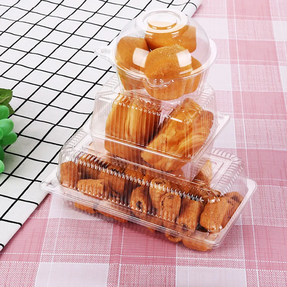 

60pcs Cake Box Transparent Dessert Packaging Baking Cupcake Storage Containers Home Bakery Use Plastic Cookies Box Case