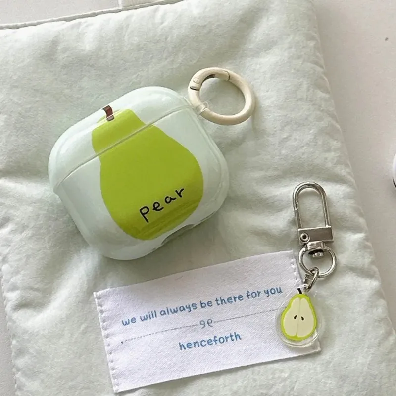 

Cute Pear Pattern Pressure Earphone Cases For AirPods 3 4 Air pods Pro AirPod 1/2 Bluetooth Headphone Cover