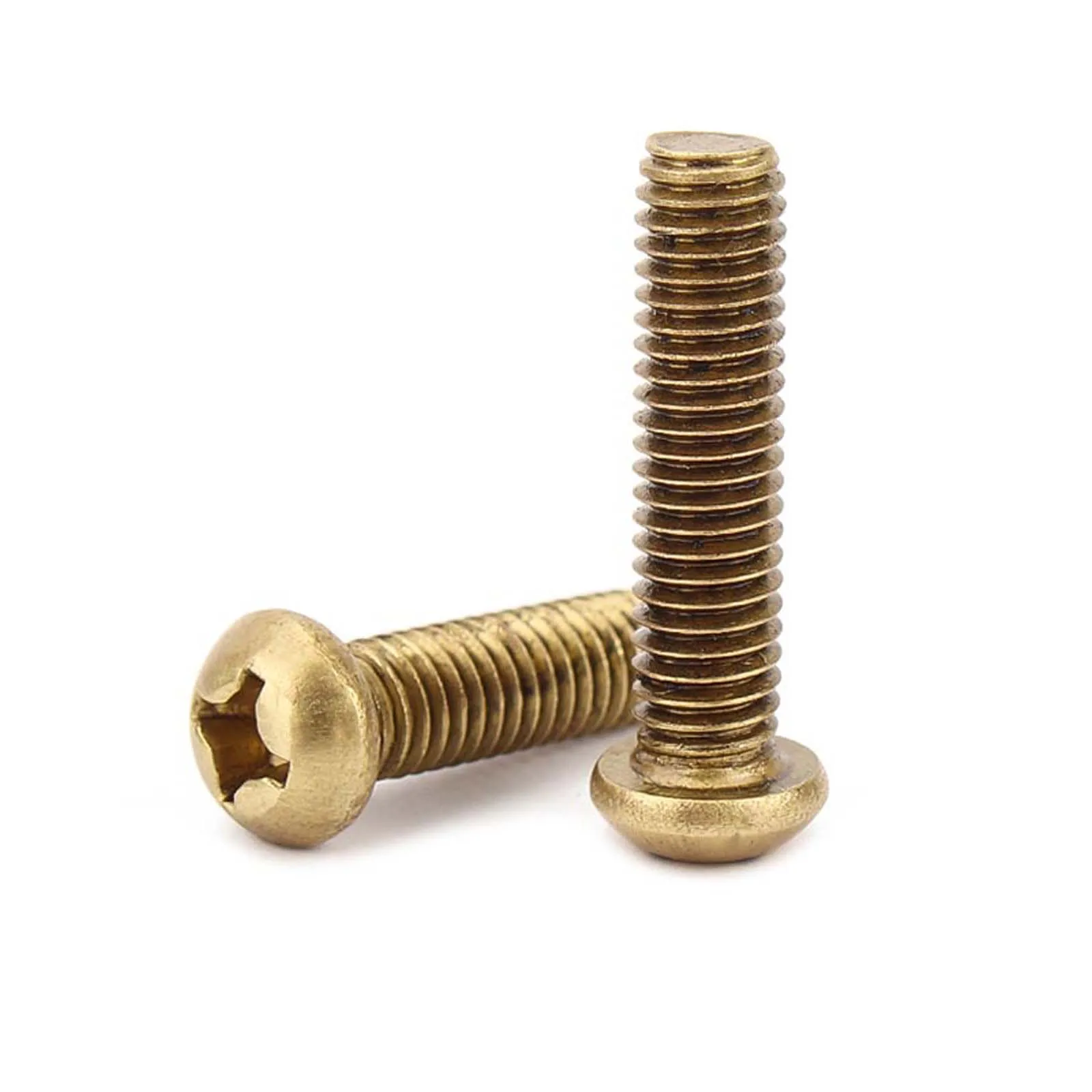 2/50Pcs Assorted Sizes M2 M2.5 M3 M4-M8 GB818 Copper Brass Screws - Cross Round Phillips Pan Head Bolts for Diverse Applications