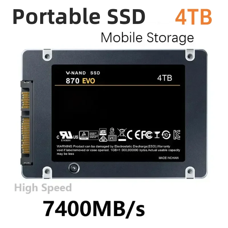 4TB SSD External Hard Disk For Internal Hard Drive Sata3 Interface Portable High Speed Solid State Drive For Laptop 2024