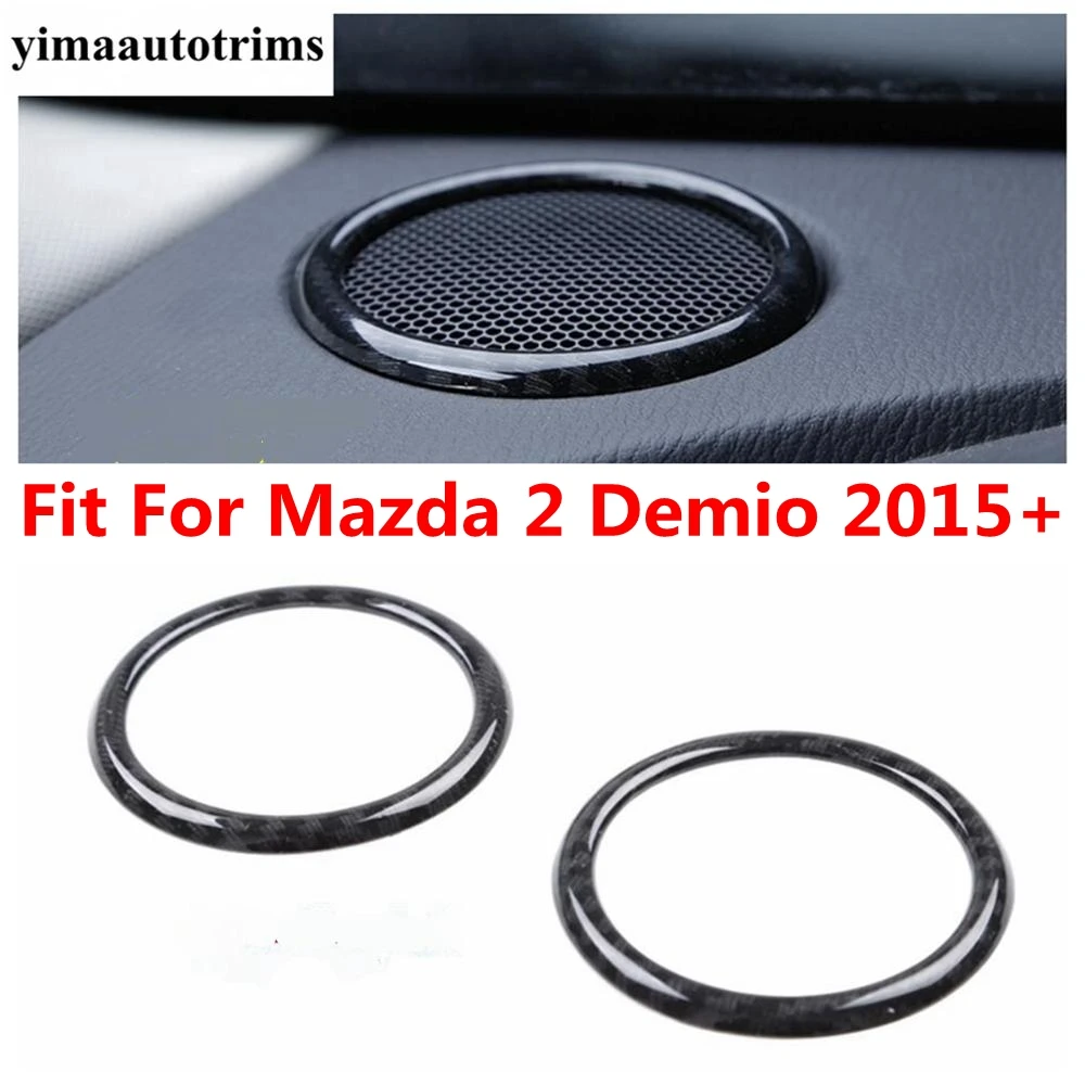 

Dashboard Air Conditioning AC Outlet Vent Decoration Ring Cover Trim For Mazda 2 Demio 2015 - 2021 ABS Carbon Fiber Accessories