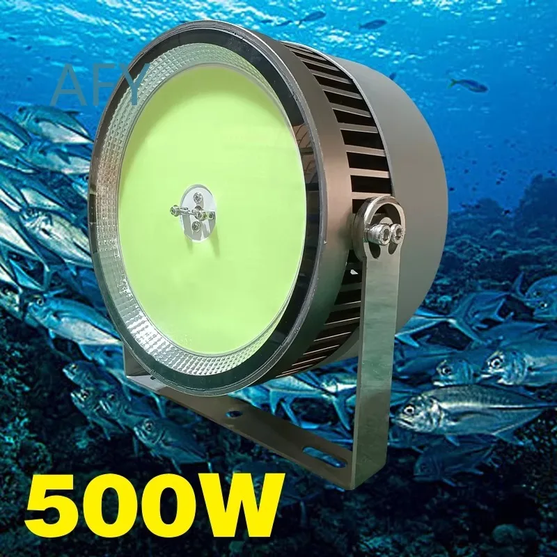 for Fishing Boats 500W Electronic Squid Fishing Light Deep Sea Trolling Lamp Underwater LED Light for Night Fishing Squid