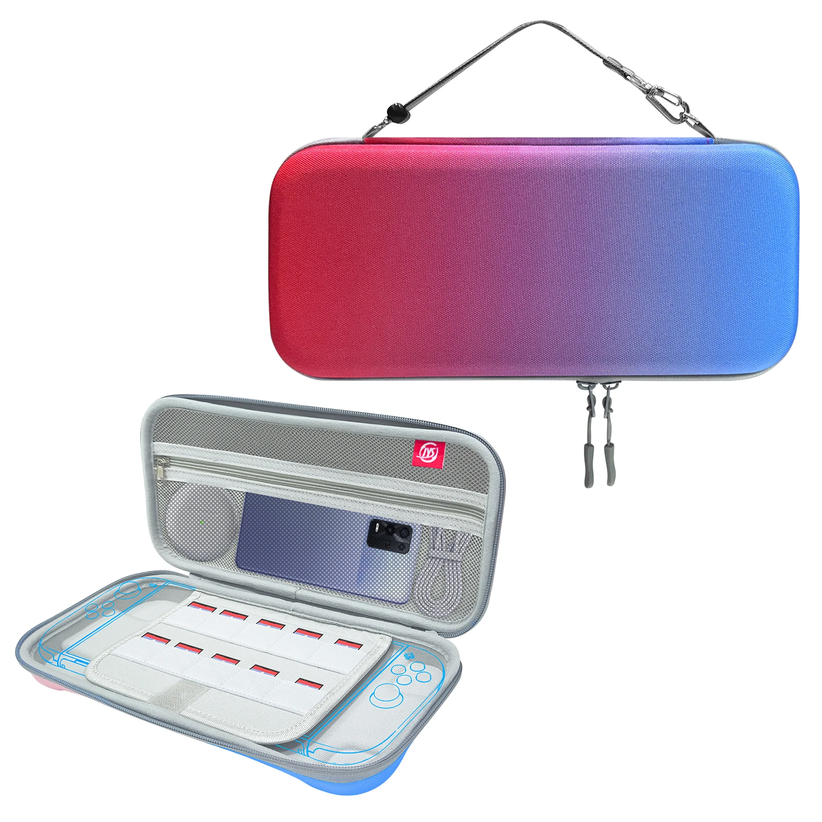 

Ударопрочный портативный чехол-сумка для хранения для Switch 2 (розово-зеленый)