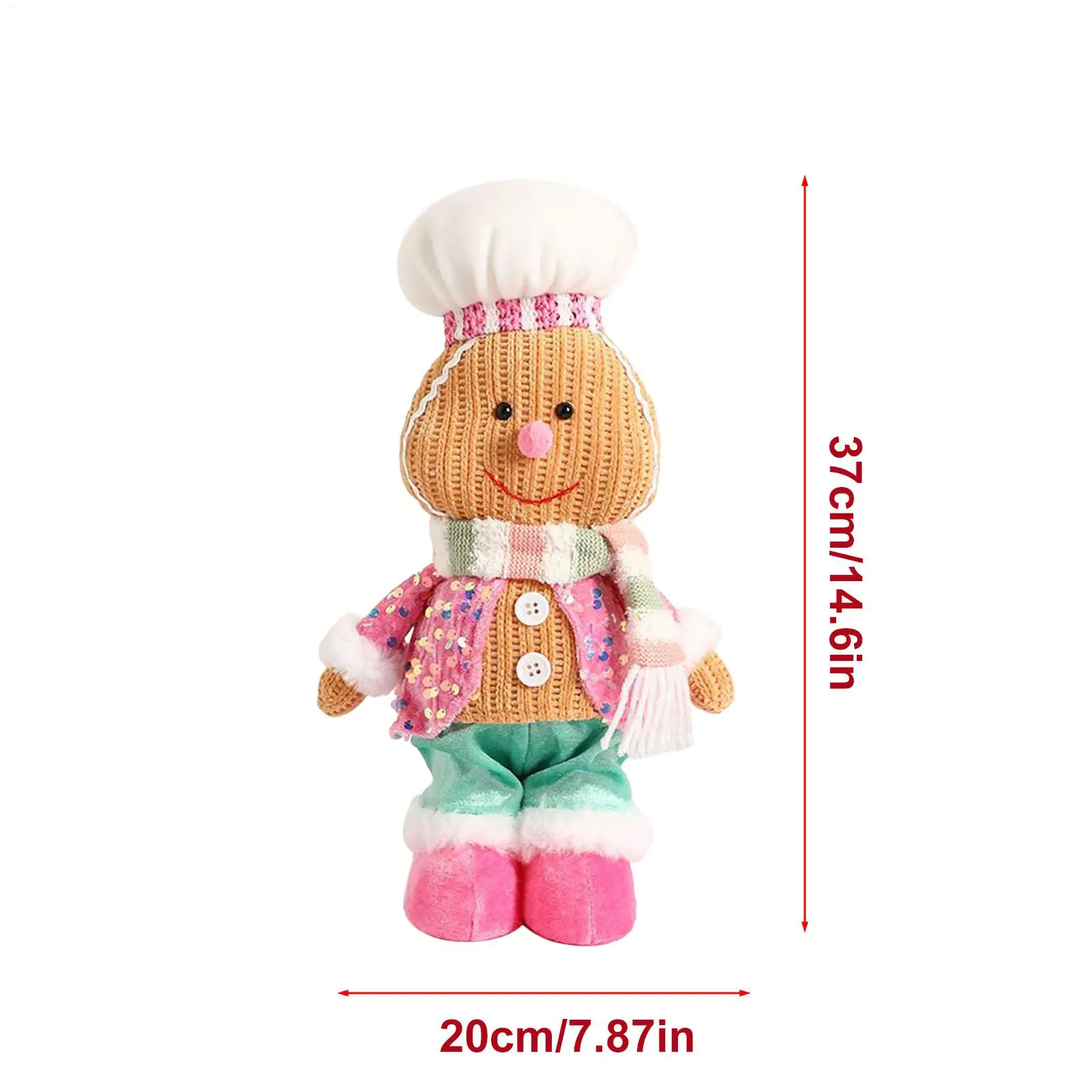 Gingerbread Man Plush Christmas Gingerbread Plush Stuffed Toys Huggable Soft Doll Home Decoration for Toddler Kids Teens Family