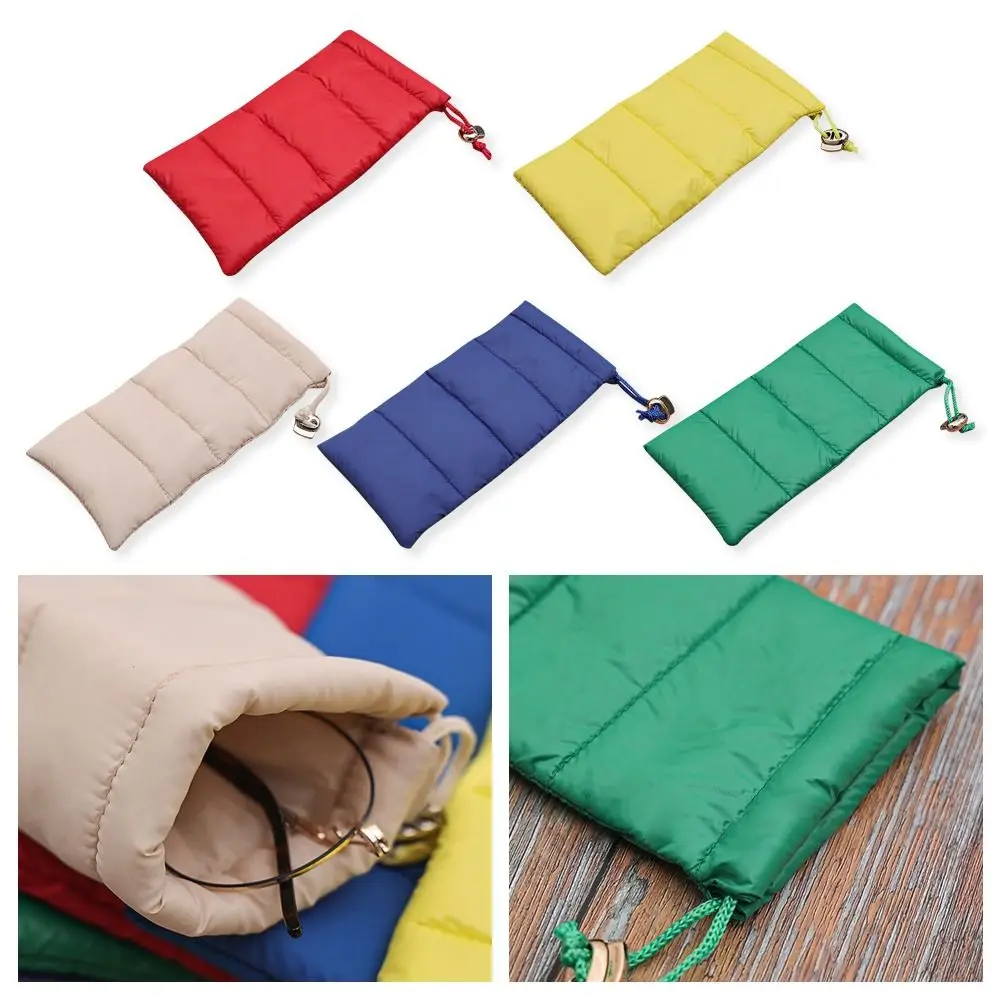 

Soft Glasses Box Protective Cover Down Cotton Eyewear Protector Drawstring Bag Storage Box Sunglasses Bag Students