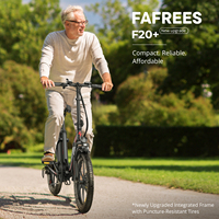 FAFREES F20+ Folding City Ebike 36V20Ah Battery Electric Bike 75-90km Range Aluminum alloy 20*3.0 inch Air tire 400W Max Motor