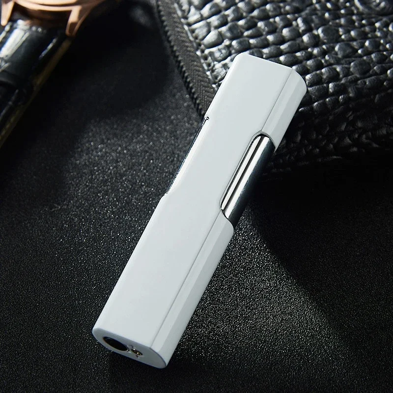 New Butane Gas Lighter Double-sided Press Ignition Direct Flame Portable Metal Windproof Turbo Cigarette Lighter Men\'s Gadgets