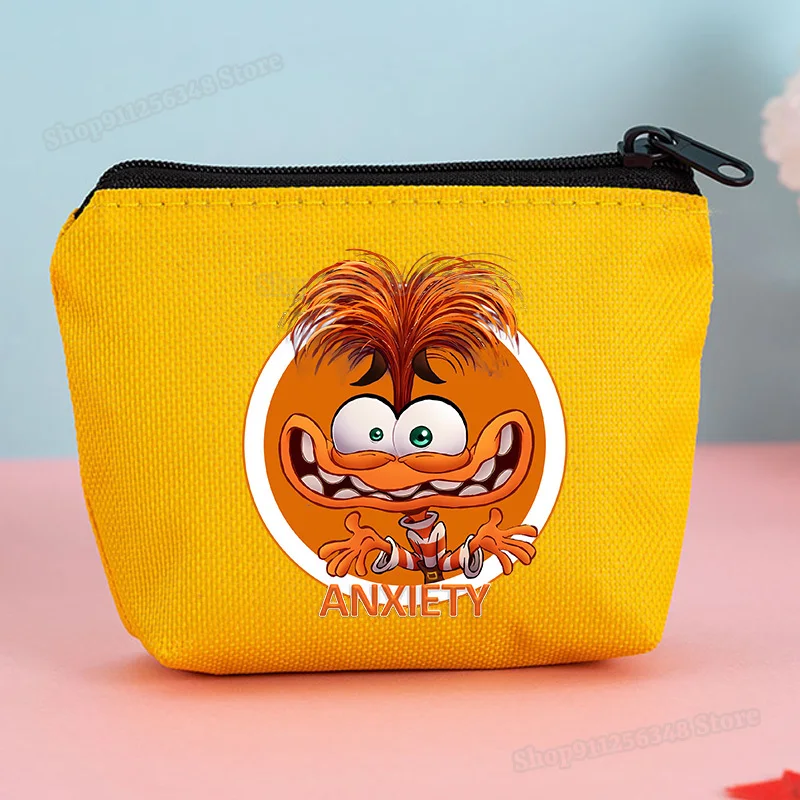 Inside Outs 2 Coin Purse Disney Kawaii Bag Kids Mini Wallet Joy Sadness Anger Zipper Clutch Card Holder Girls Make Up Handbags