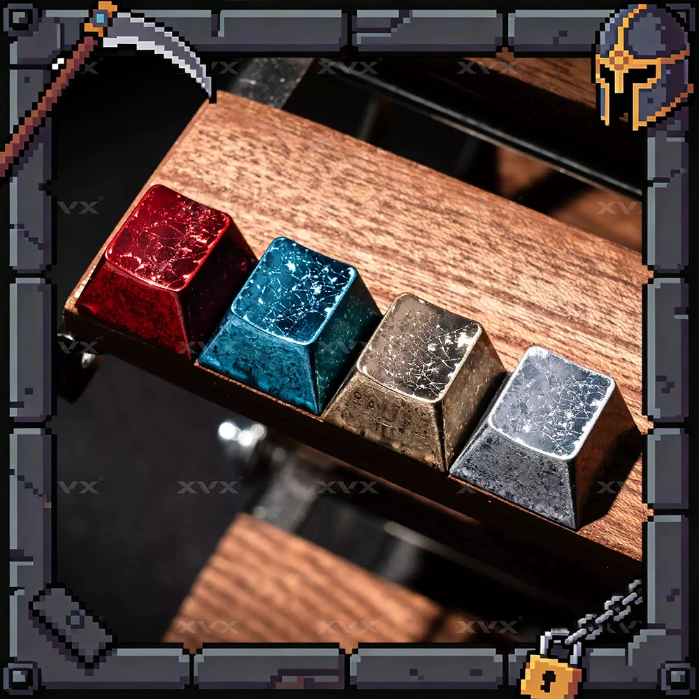 XVX Keyboard Cap Frost Keycap Metal Keyboard Cap Original Custom Side Carved Light-transmitting Ice Crystal wooting60