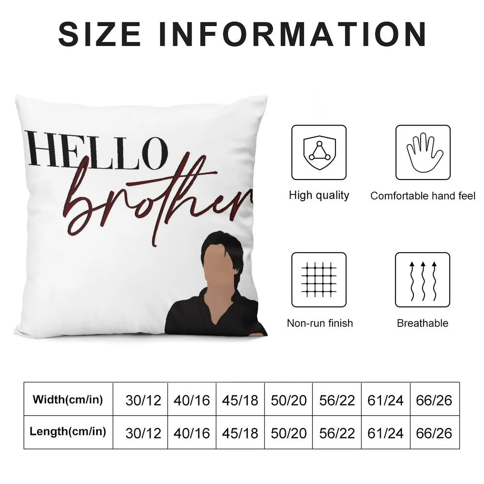 Hello Brother Damon Salvatore Vampire Diaries Throw Pillow Embroidered Cushion Cover luxury sofa pillows pillow