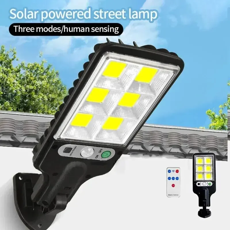 

72/108 COB Sensor Solar Lights Outdoor LED Street Garden Solar Lamps 3Modes Waterproof Motion Sensor Remote Control Wall Light