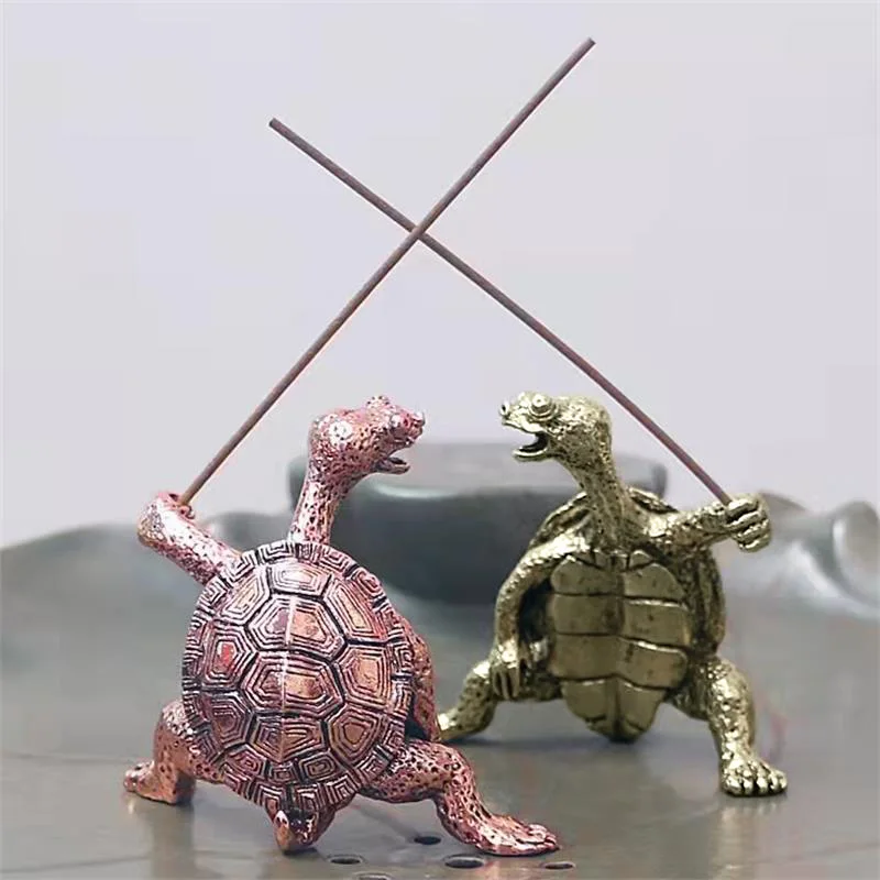 Mini Metal Turtle Shape Incense Stick Meditation Buddha Sandalwood Stick Holder Funny Animal Incense Holders Home Decor