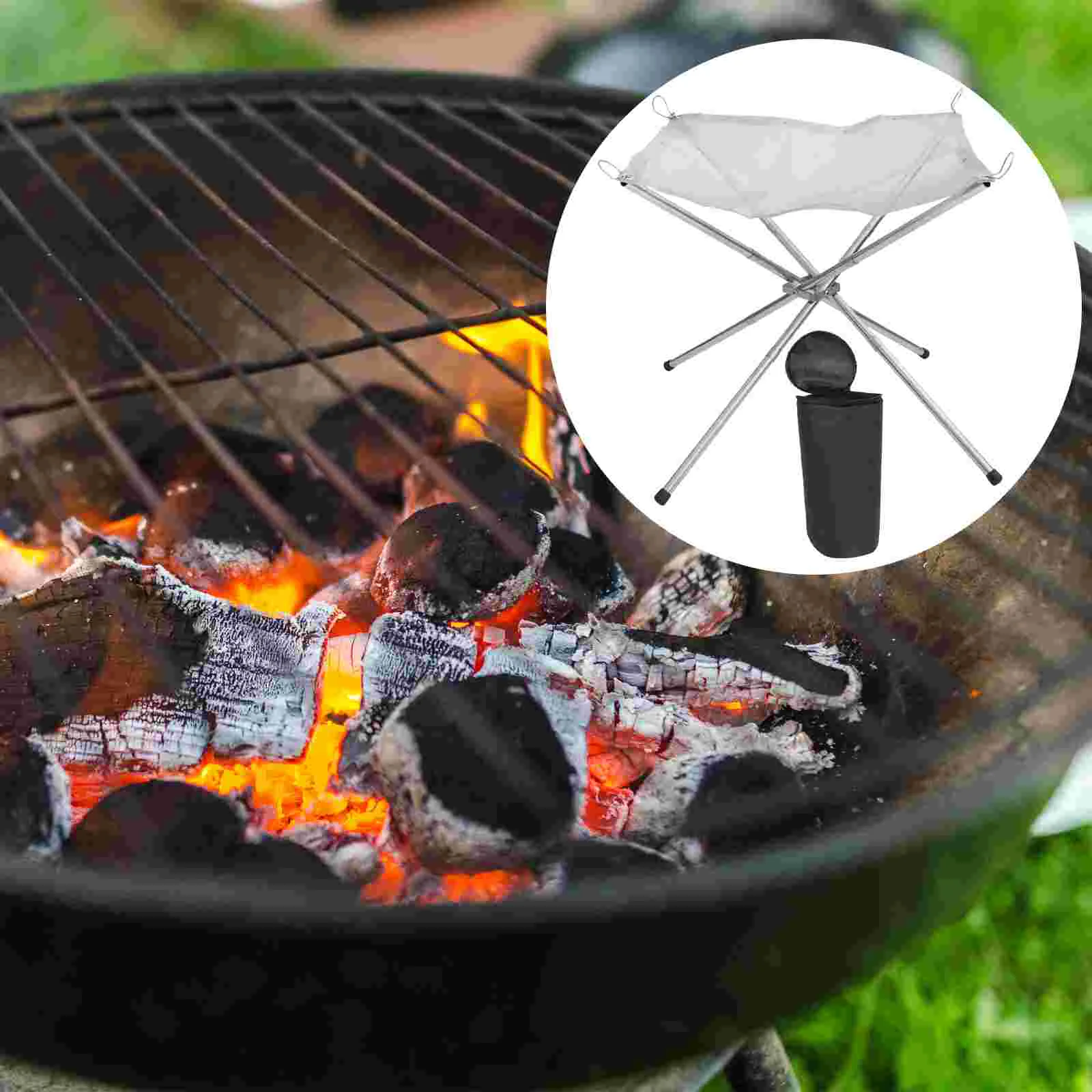 Folding Campfire Stand Wood Stove Portable Pit Outdoor Fireplace Camping Burning Bracket Bonfire Firewood Foldable