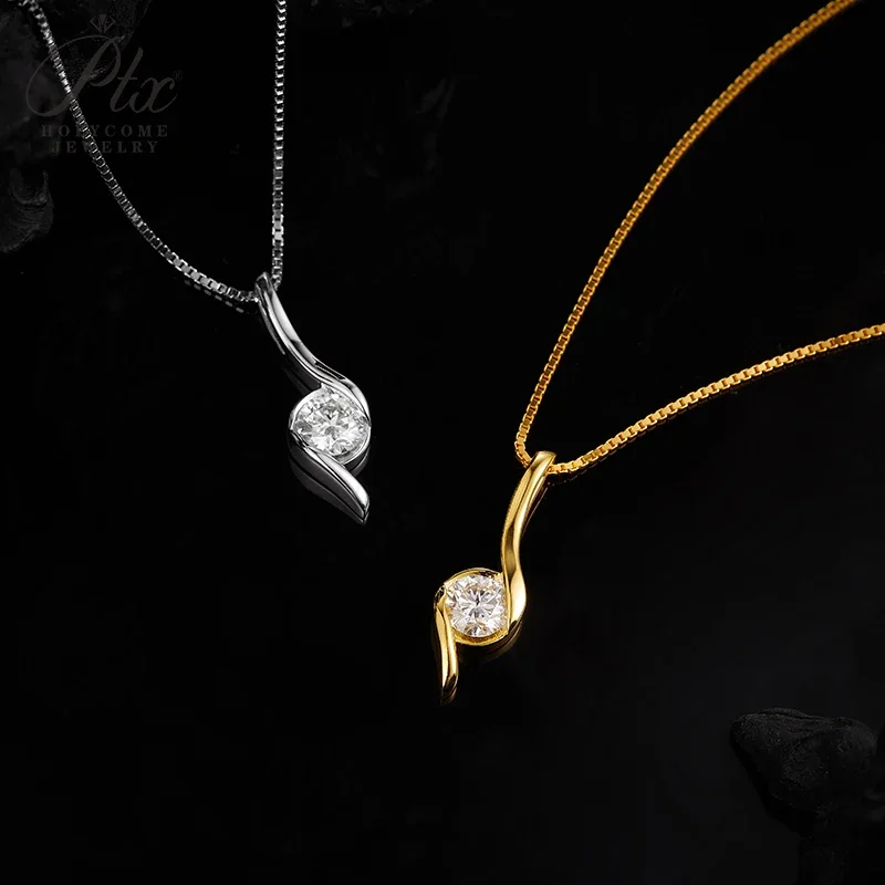 6,5 mm Moissanit-Komma-Halskette, Labor-Diamant-Anhänger, VVS1-Reinheit, Sterling Silber 925, 18k Weißgold-Plattierung, 2025 Beliebter Stil, Geschenk – Detail 8