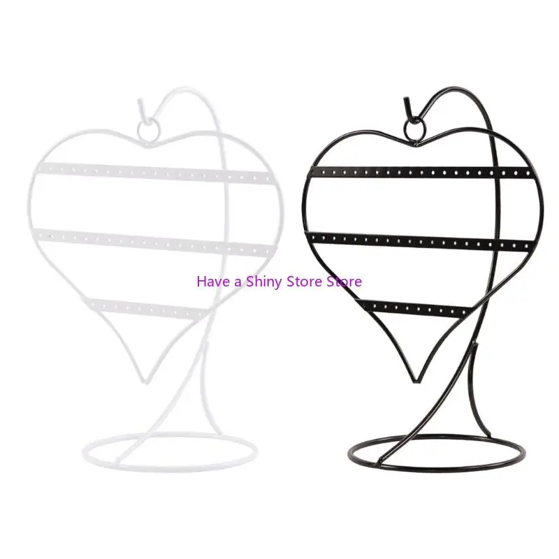 

R58E Профессиональная стойка для демонстрации ювелирных изделий, 50 слотов, держатель для сережек в форме сердца, железные для