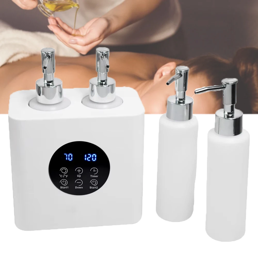 double-bottle-essential-oil-heater-body-massage-lotion-electric-heating-dispensing-bottle-led-display-screen-baby-bottle-salon