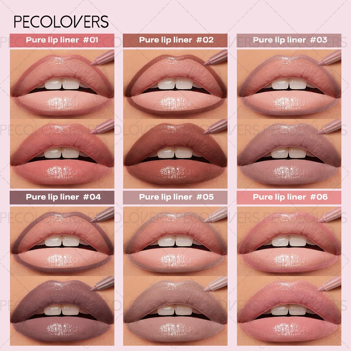 Pink Purple Lip Liner Matte long Lasting Waterproof Lipstick Easy Glide Non-Stick Moisturizing Lipstick Perfect Holiday Gift