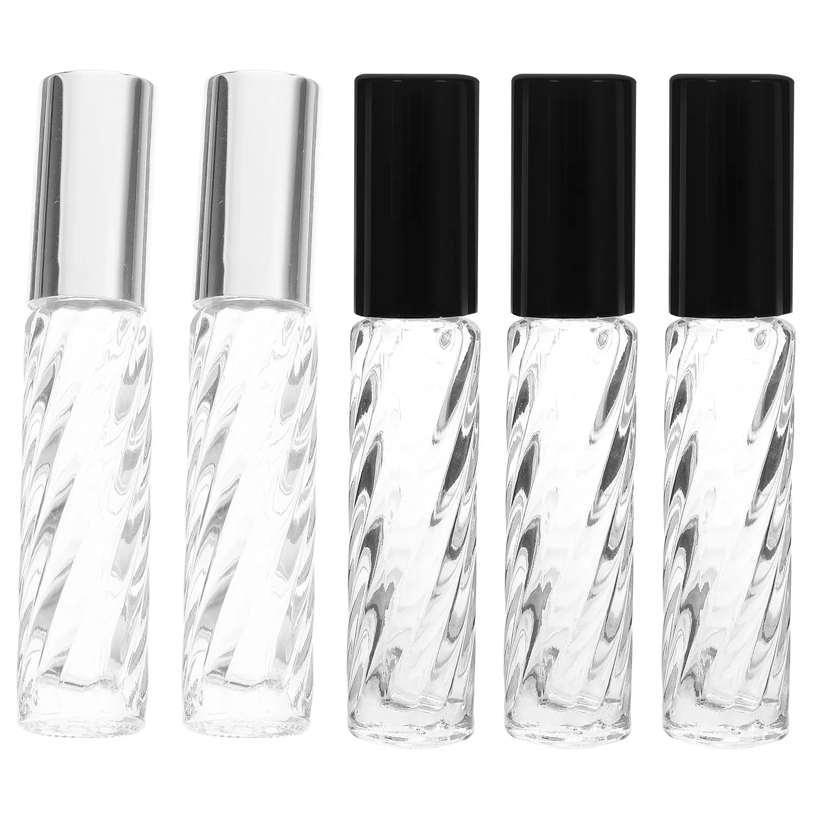 5Pcs Essential Oil Roller Bottle Premium Glass Portable Leak-Proof Design Easy Fill Sub Container for Travel Perfume Cosmetics