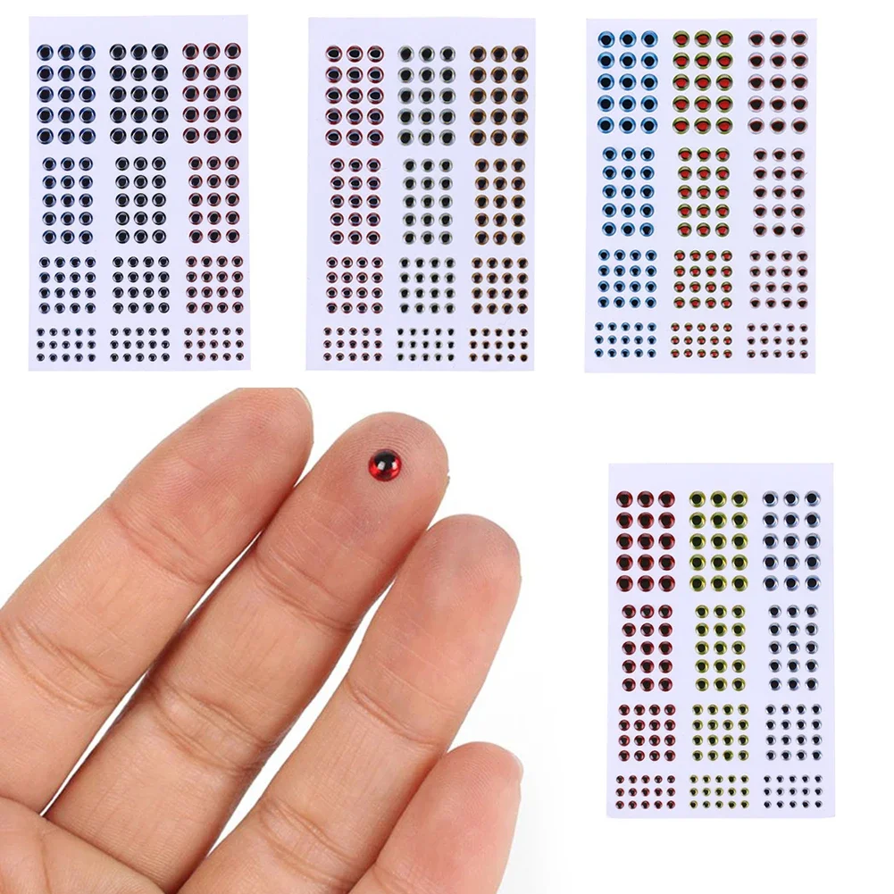 

183pcs/lot Fishing Lures Eyes Holographic 3D 3mm-6mm Pupil Simulation Fly Fishing Minnow Artificial Fish DIY Eye Fishing Tackle