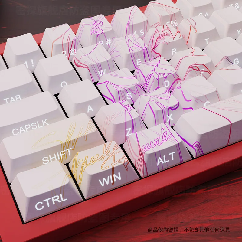 SPYSELF EVA Theme Side-printed Translucent PBT Keycaps Heat Sublimation Process 68-Key