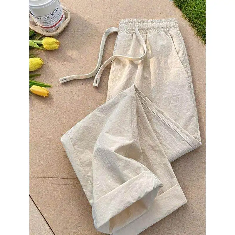 

Japanese Style Cotton Linen Men's Casual Pants Spring Summer High Waist Straight Leg Loose Fit Breathable Comfortable Leisure...