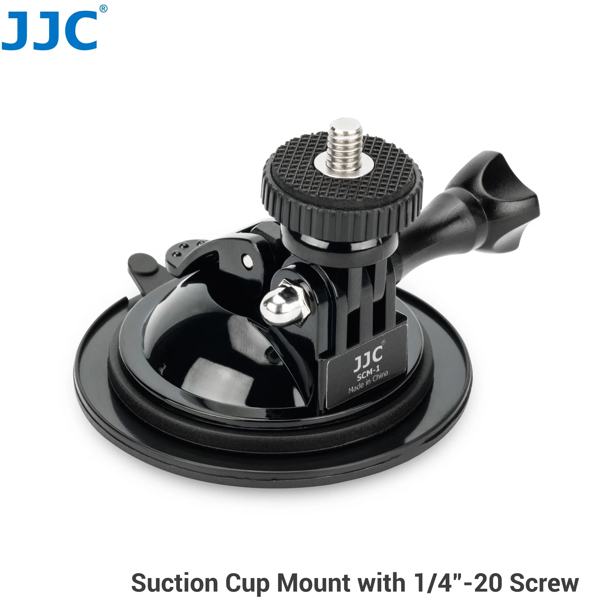 JJC Action Camera Holder Hand Pump Suction Cup 120° Adjustable with 1/4\