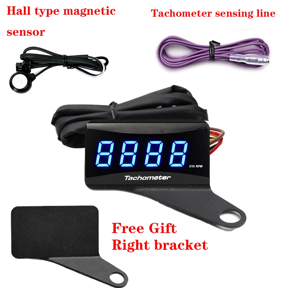 Blaues RPM Mini-Meter Motorrad LCD Digitalanzeige Drehzahlmesser Universal-Tachometer für Yamaha Suzuki Kawasaki BMW – Detail 9