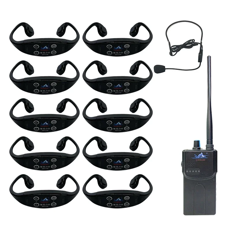 Water Sports Swim Training Tool FM Transmitter Walkie talkie Headset Wireless H904 Bone Conduction Headset Swimming Earphones