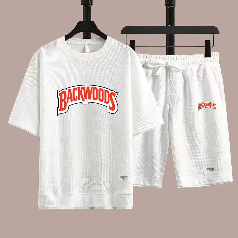 Backwoods T-shirts Short Pants 2-Piece Suit Men Summer Fashion Short Sleeve Tracksuit Set Shorts Women Streetwear Tee Tops