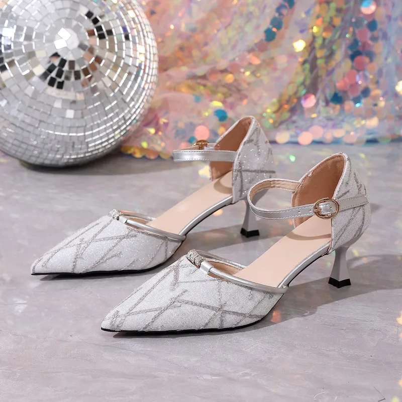 High-heeled Shoes Women's Summer 2026 New Sexy Pointed Toe Mid-air Quality French Stiletto