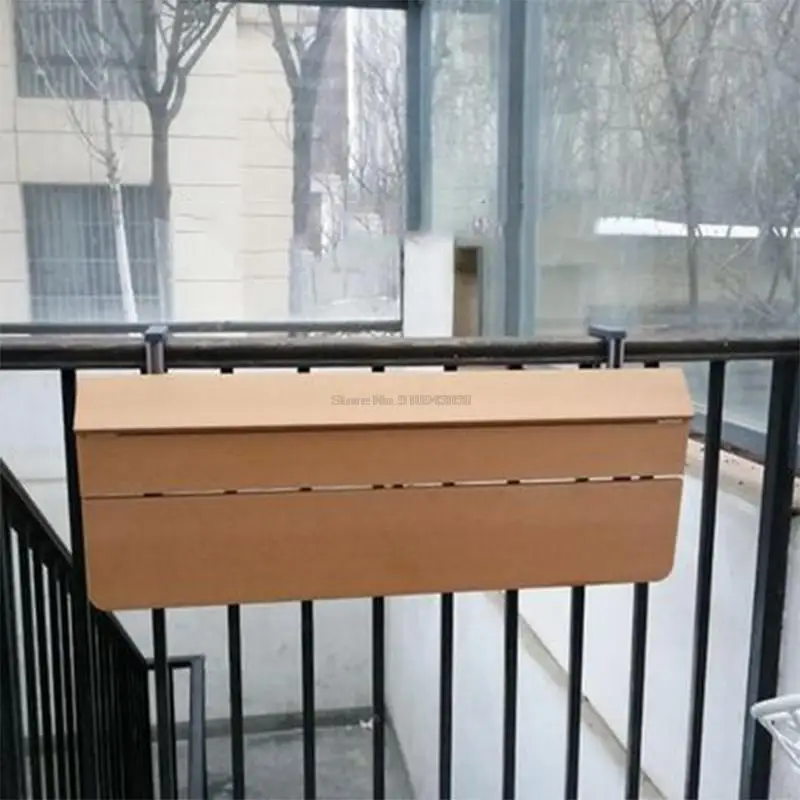 Foldable Home Balcony Railing Bar Outdoor Lift Computer Table Dining Table Coffee Table Anti-Corrosion and Easy to Clean