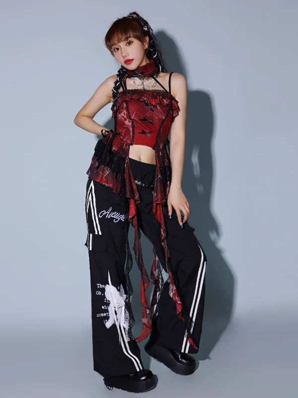 

Костюм для джазового танца для женщин, групповая одежда для девочек, крутая одежда для выступлений в корейском стиле для взрослых