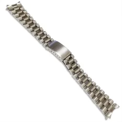 316L Stainless Steel 18mm 20mm Presiden Cuved End Silver Watch Strap Band Bracelet Fit For SKX 5 Men's Watch