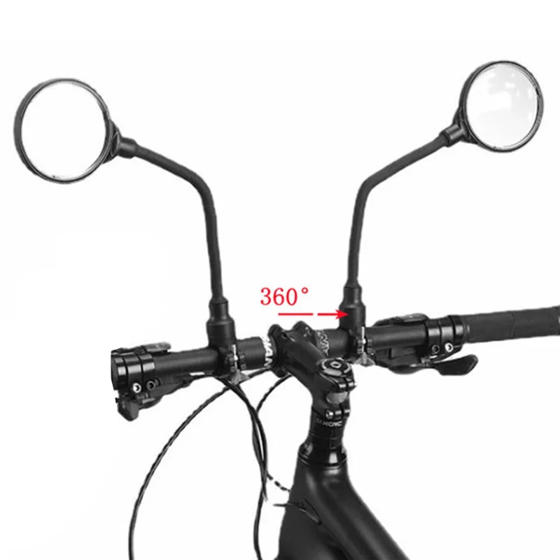 

NALFI-2PCS Bicycle Bike Mirror 360° Adjustable HD Acrylic Minute Electric Moto Moped Rearview Mirror Bike Accessories