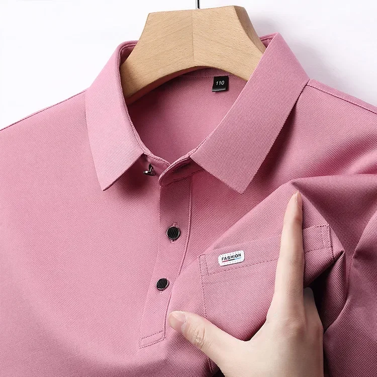 Hot Sale Summer New Trendy Casaul Short Sleeved T-shirt  Polo  Collar  Men Tee