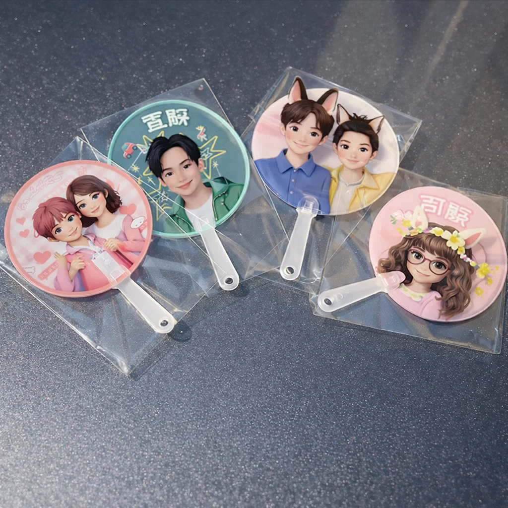Custom Kpop Mini Picket Transparent Hand Fan Plastic Kpop Concert Fan  DIY Accessory Keychain Charm 20-50-100 Pcs