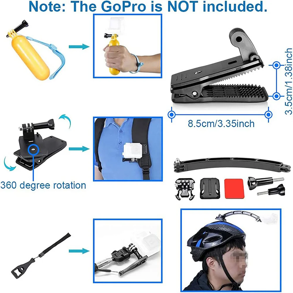 Kit Accessori 60-in-1 Camnoon Per Action Cam – Compatibile Con GoPro, Insta360, Xiaomi E Altre