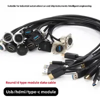 Type D car chassis front USB panel installed with cable hdmi data extension cable charging Industrial Typec
