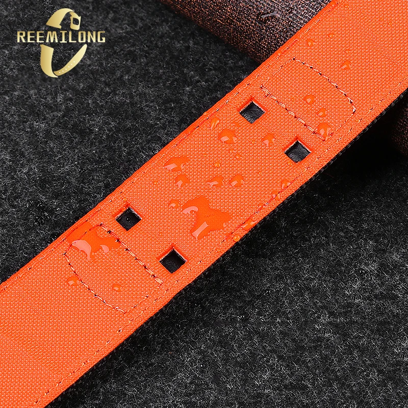 Nylon silicone rubber bottom watch strap 16mm black orange watchband watch chain For CASIO G-SHOCK AW-591 AW-590 AWG-M100 G-7700