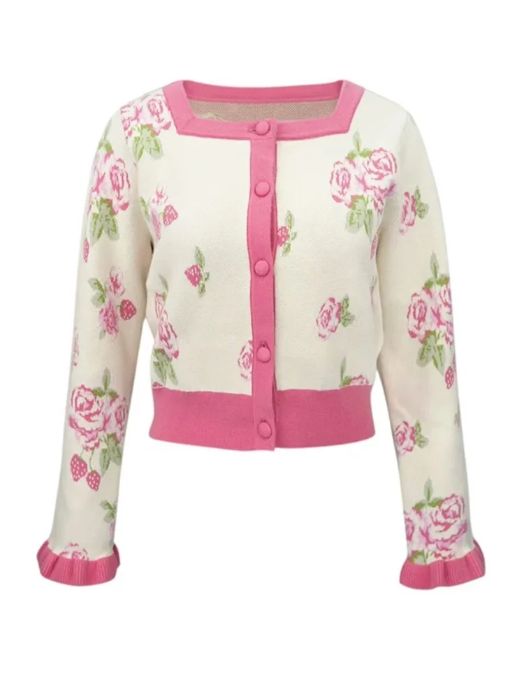 Suéter con estilo para mujer, Camiseta de punto, Jersey bordado de un solo pecho, camisetas de manga corta, Tops Vintage, jerséis elegantes para