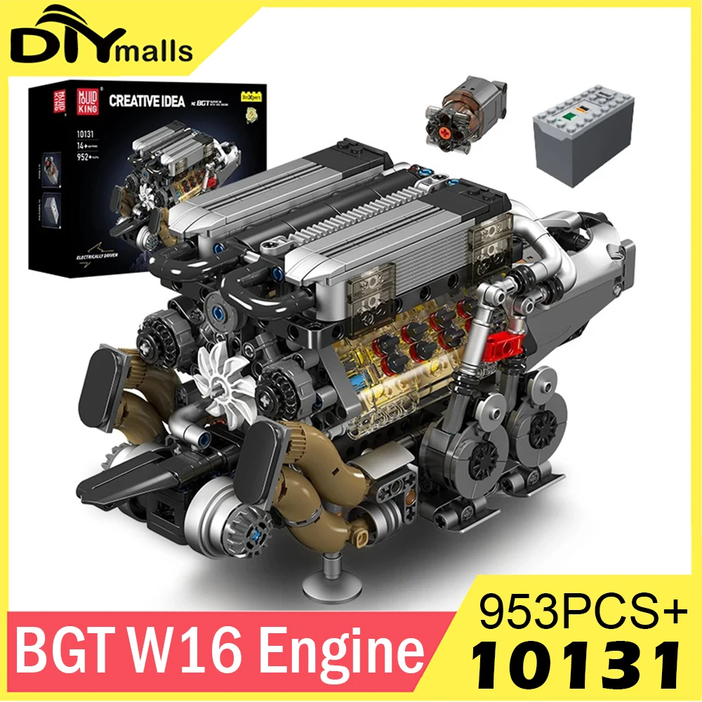 

MOULD KING 10131 BGT W16 engine Block building model set Technology Automobile Engine the Super Car's Collectible Gift