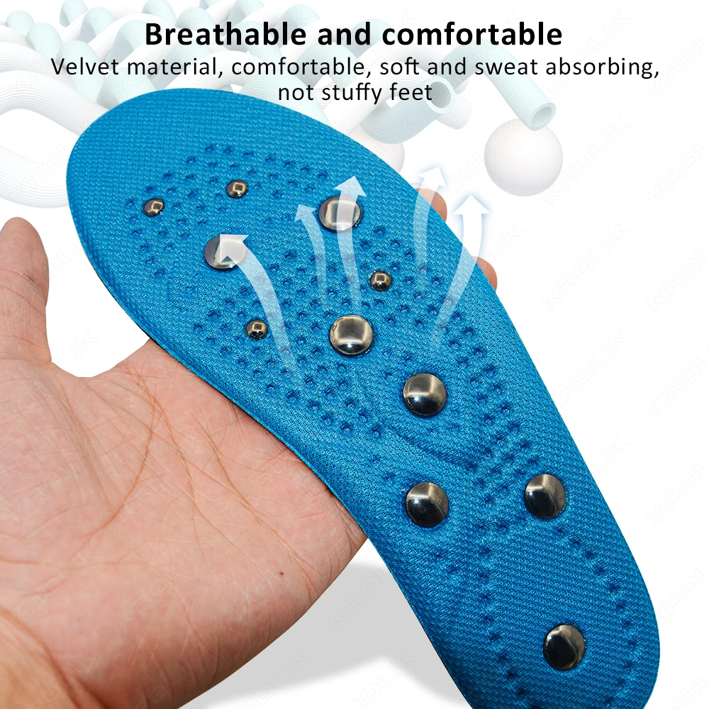 KROLIK Unisex Magnetic Massage Insole Foot Massage Acupressure Shoe Pad Ultrathin Comfortable Physiotherapy Therapy Foot Care